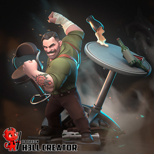 Punch Up - 3D Printed Model Statue/Bust - 10 Scale