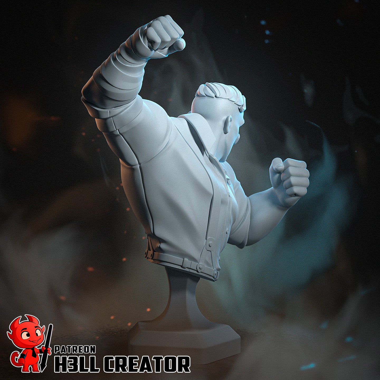 Punch Up - 3D Printed Model Statue/Bust - 10 Scale