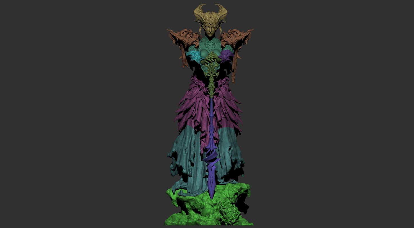 Queen of the Ashen - 3d Printed Statue Model Kit - 6 scale