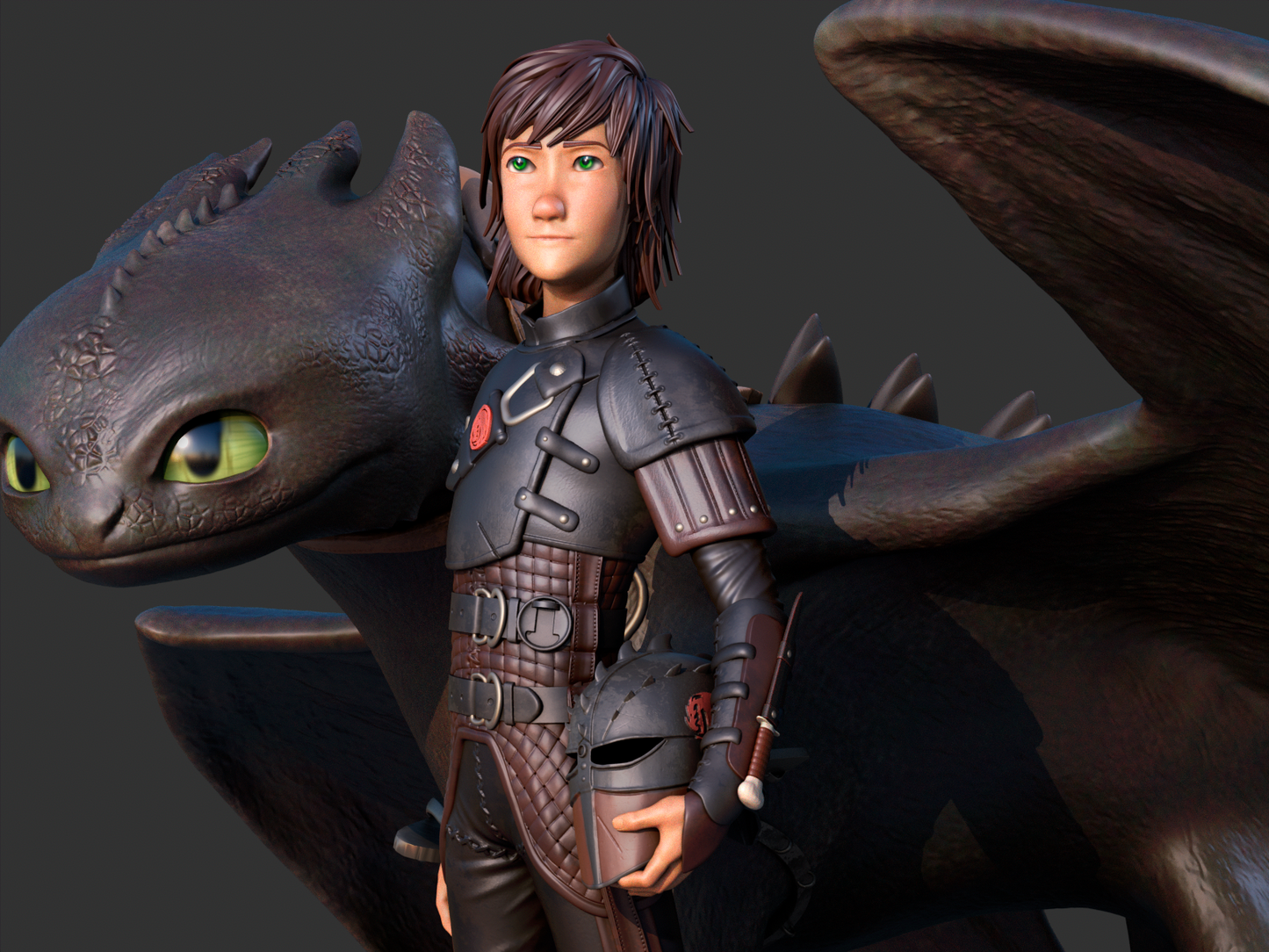 Toothless Hiccup Statue 12 Scale 3D Print Model
