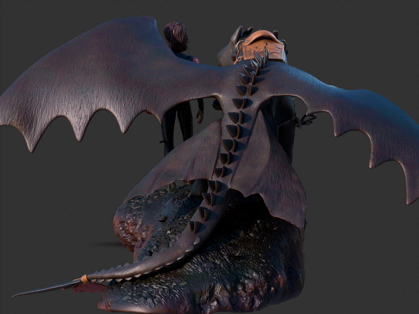 Toothless Hiccup Statue 12 Scale 3D Print Model