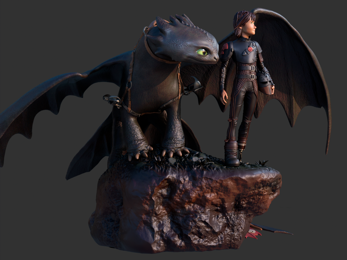 Toothless Hiccup Statue 12 Scale 3D Print Model