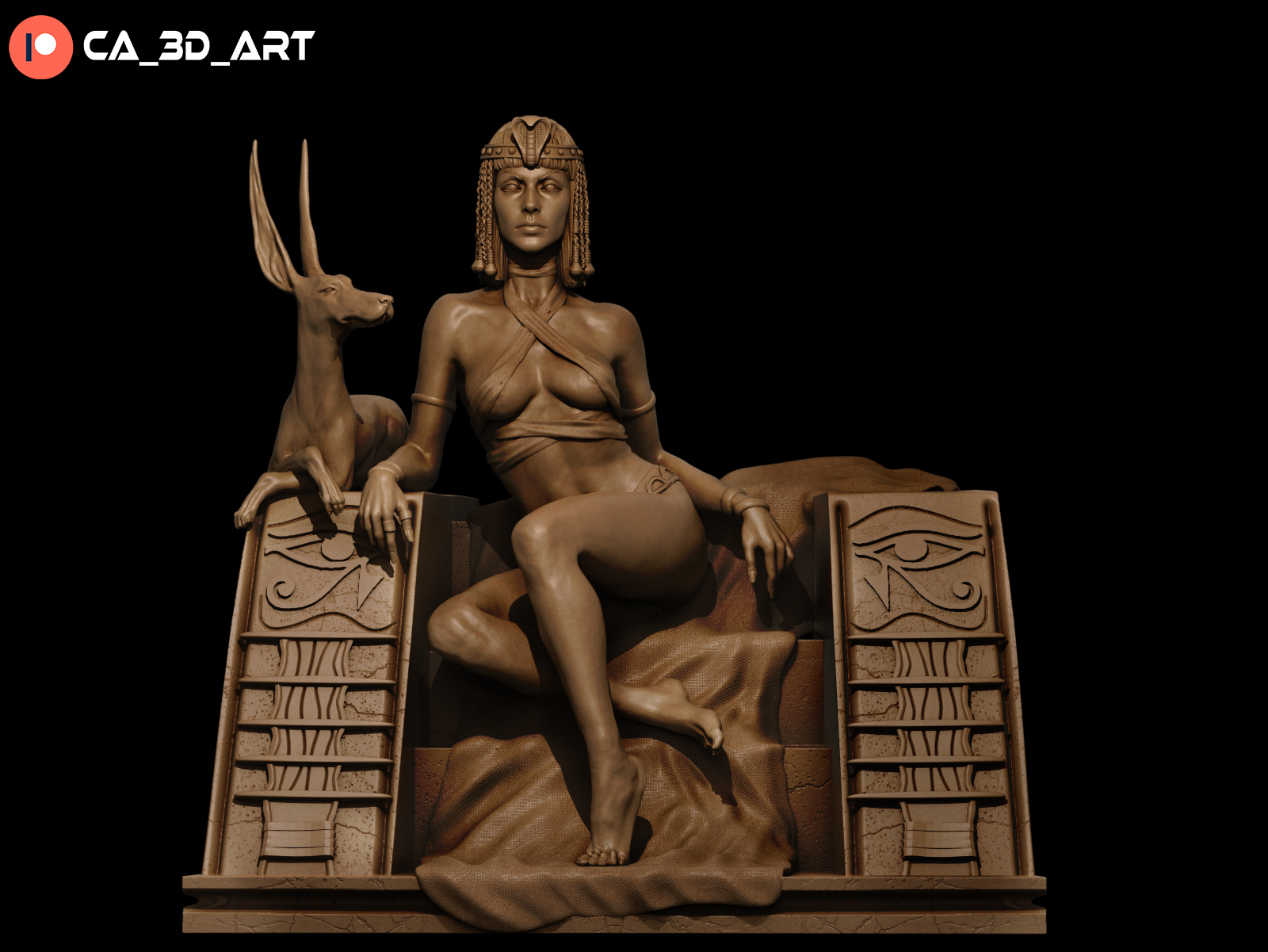 Cleopatra 12 Scale 3D Printed Statue Model - 12 Scale -2 Heads
