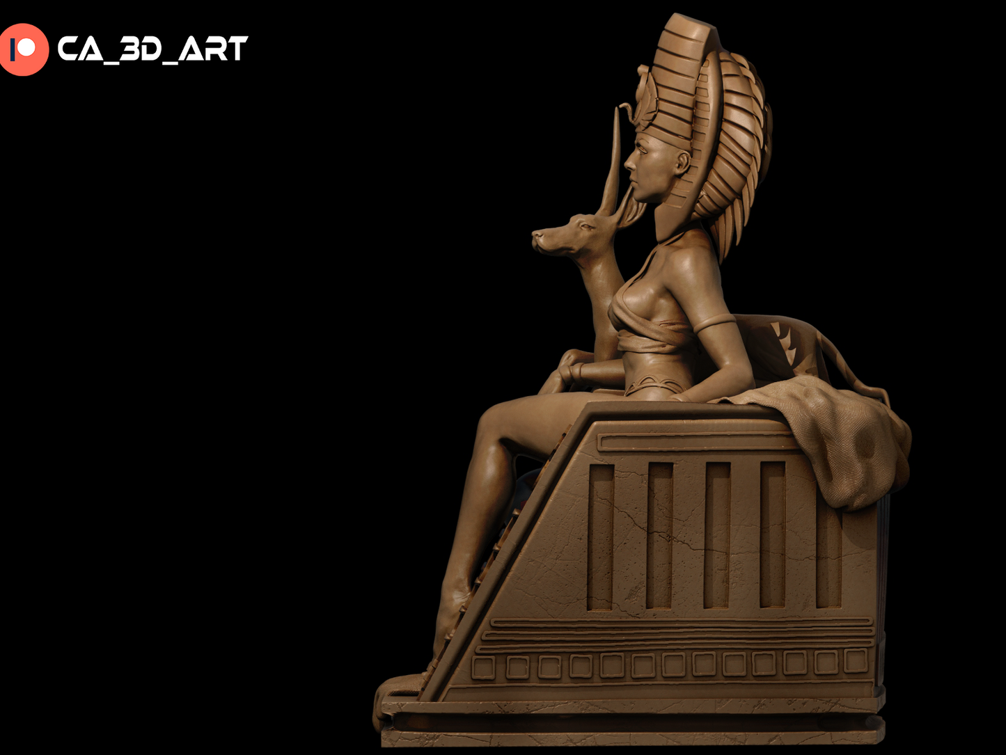 Cleopatra 12 Scale 3D Printed Statue Model - 12 Scale -2 Heads
