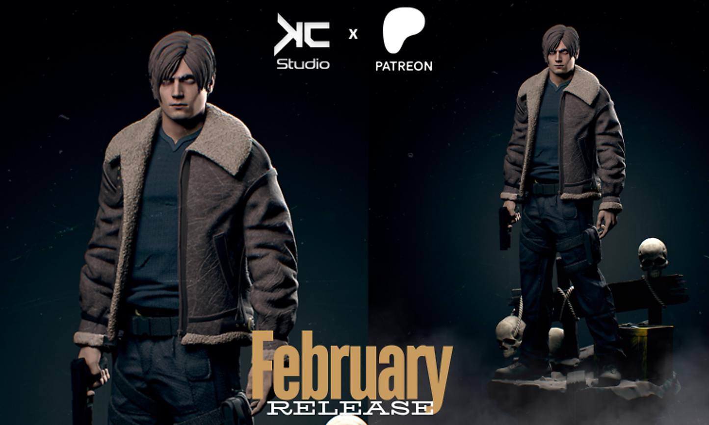 Leon (Resident Evil) - 3D Printed Fan Art -Unpainted and Unassembled 10 and 6 scale