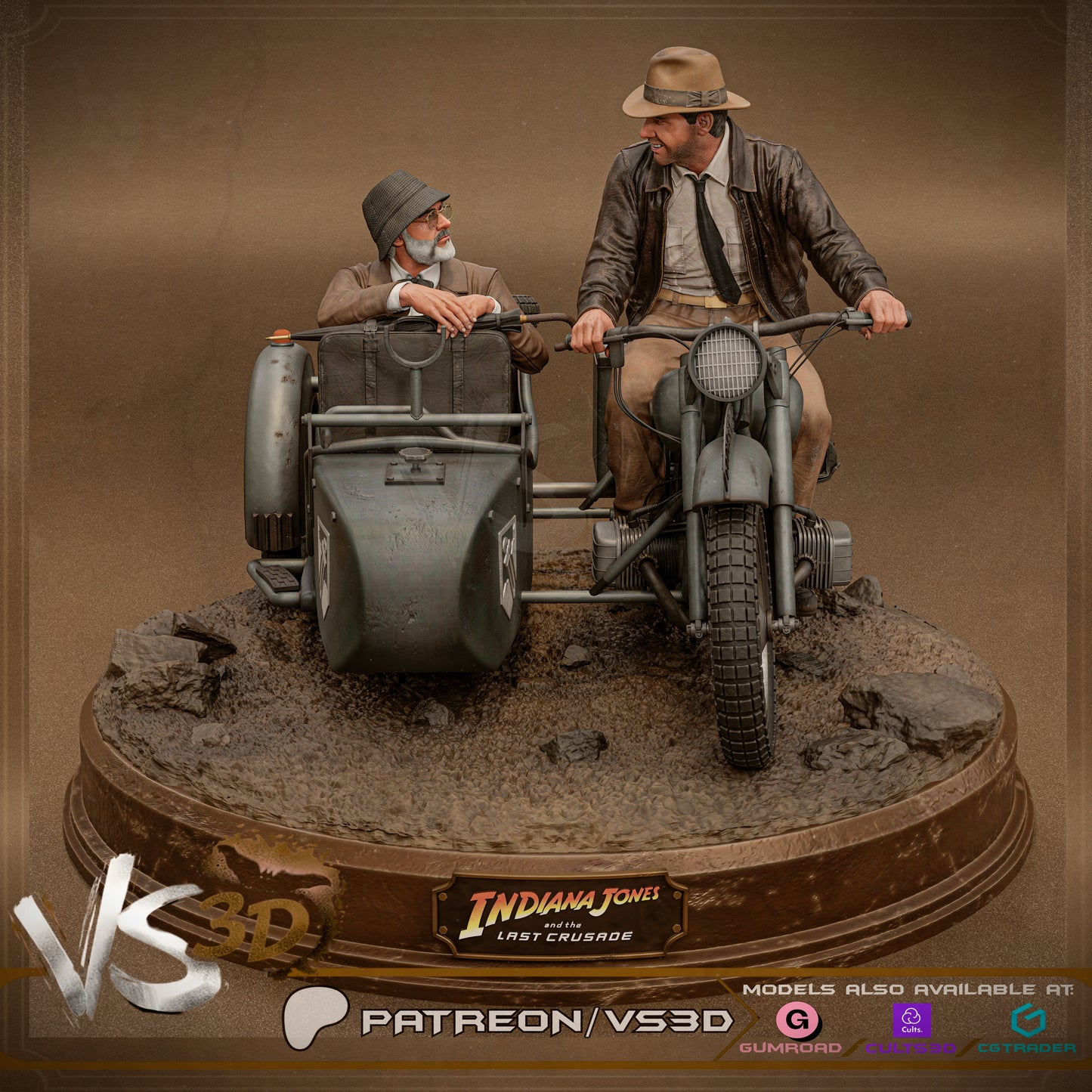 Indiana Jones - Diorama - 3D Printed Sculpt - 10 Scale