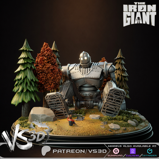 The Iron Giant Diorama - 3D Printed Statue - 8 Scale