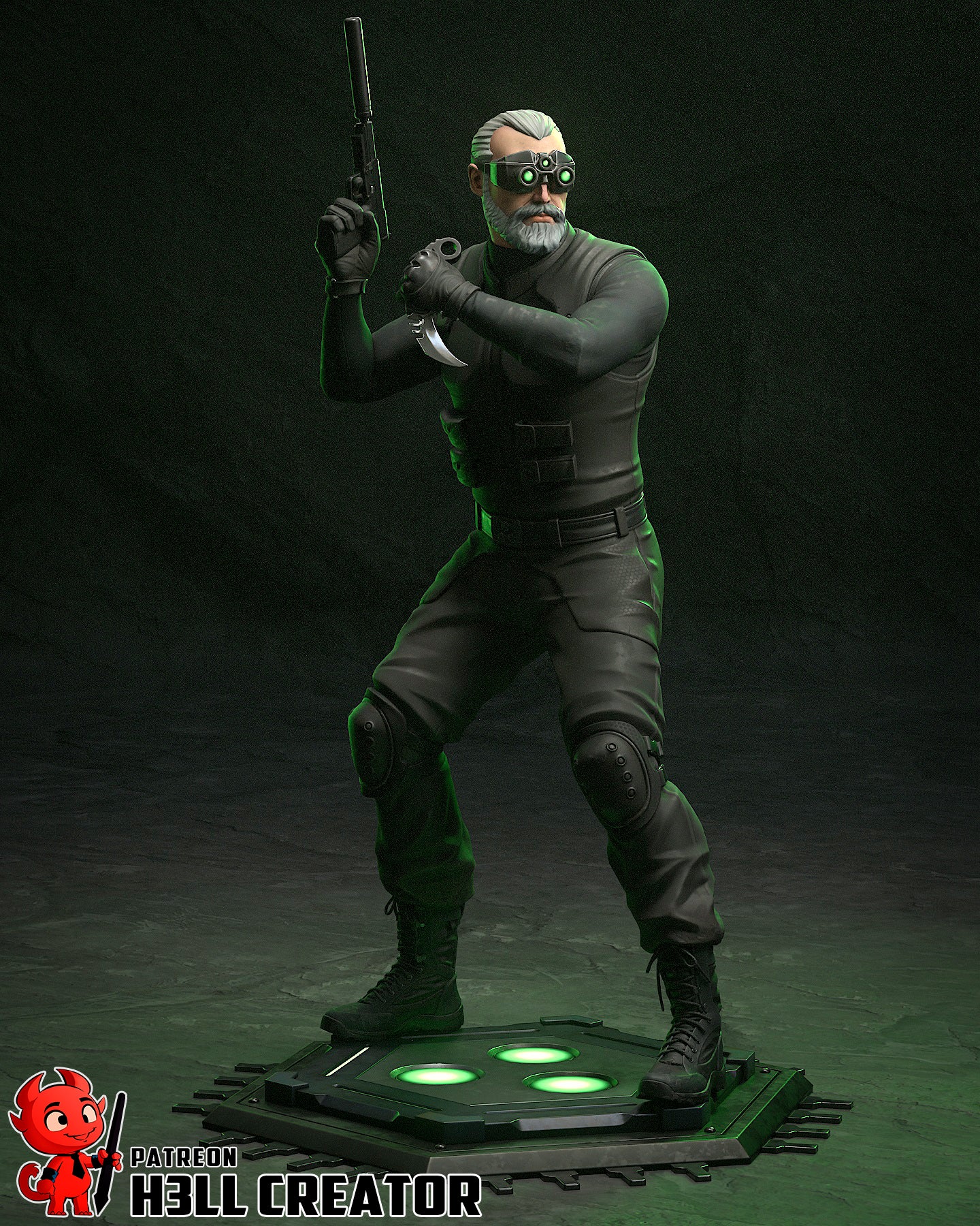 Sam Fisher (Splinter Cell) 3D Printed Statue Model Kit