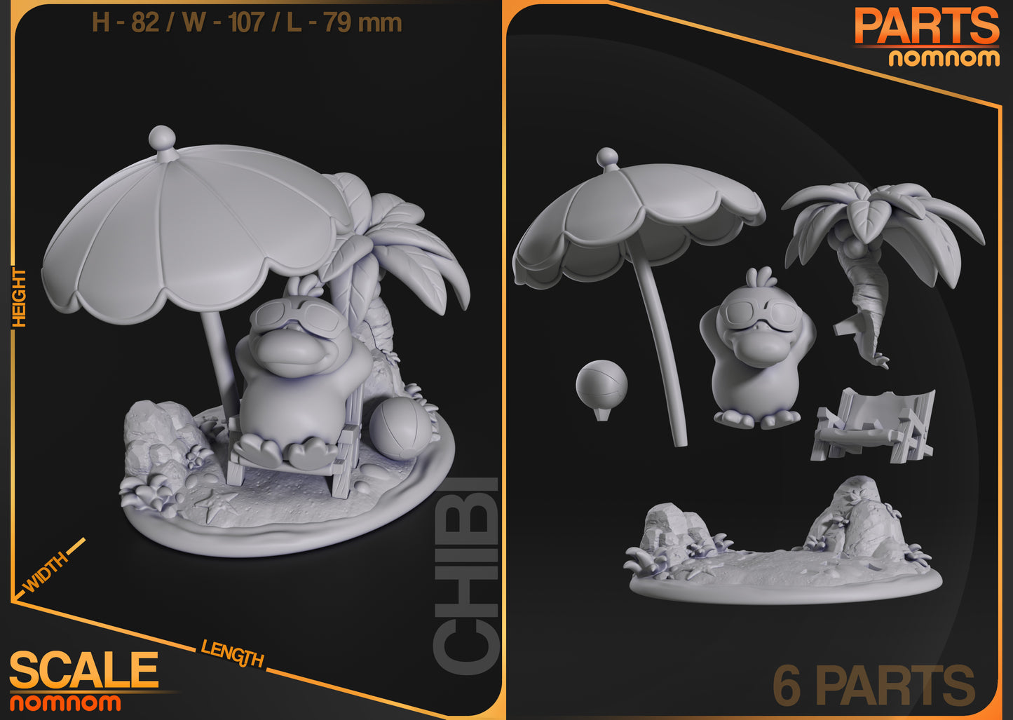 Psyduck (Pokémon) Chibi - 3D Print Fan Art - 82mm