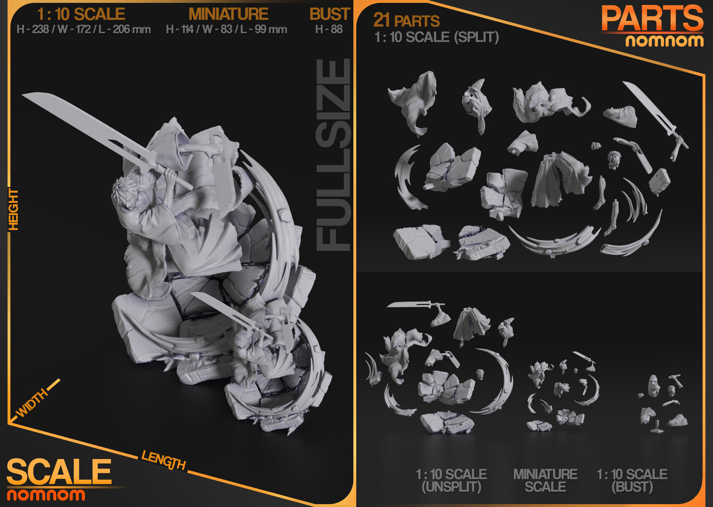 Ichigo Kurosaki (Bleach) 3d Printed Model Kit