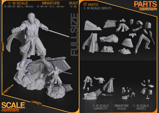 Obi Wan Kanobi - 3D Printed Model Kit Statue / Bust / Miniature