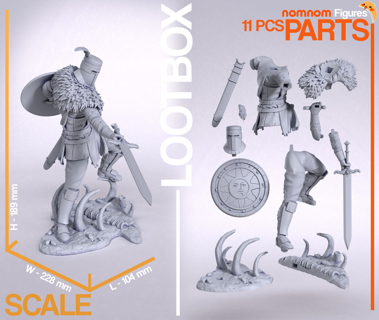 Solaire of Astora (Dark Souls) 3D Printed Model Kit