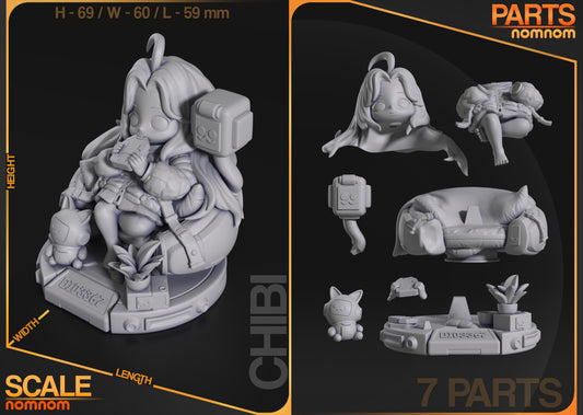Chibi - Diana Pragmata - 3D printed Statue Model kit