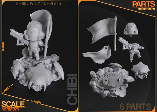 Helldiver - Chibi - 3d print Model kit - 80mm