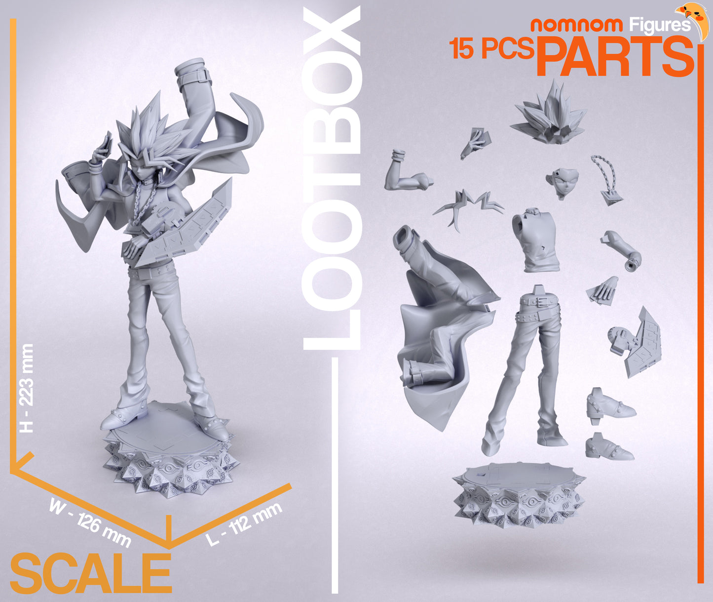 Yugi Muto (Yi-gi-oh!) 3d Printed Model Kit