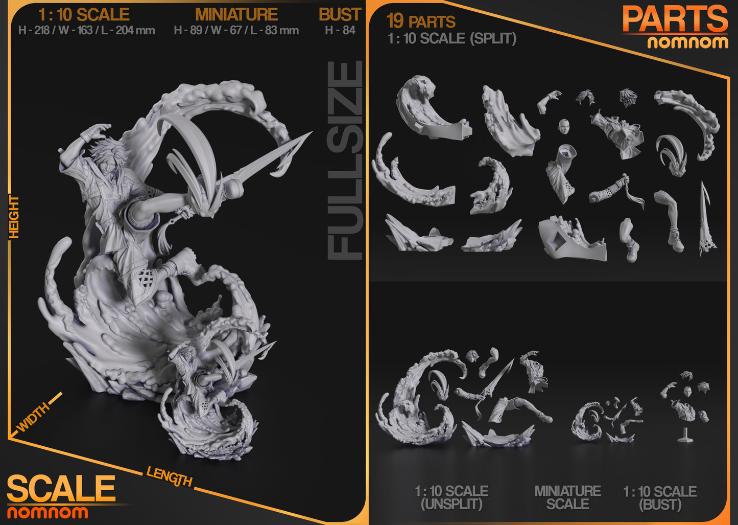 Tidus (Final Fantasy X) 3d Printed Model Kit - 1:10