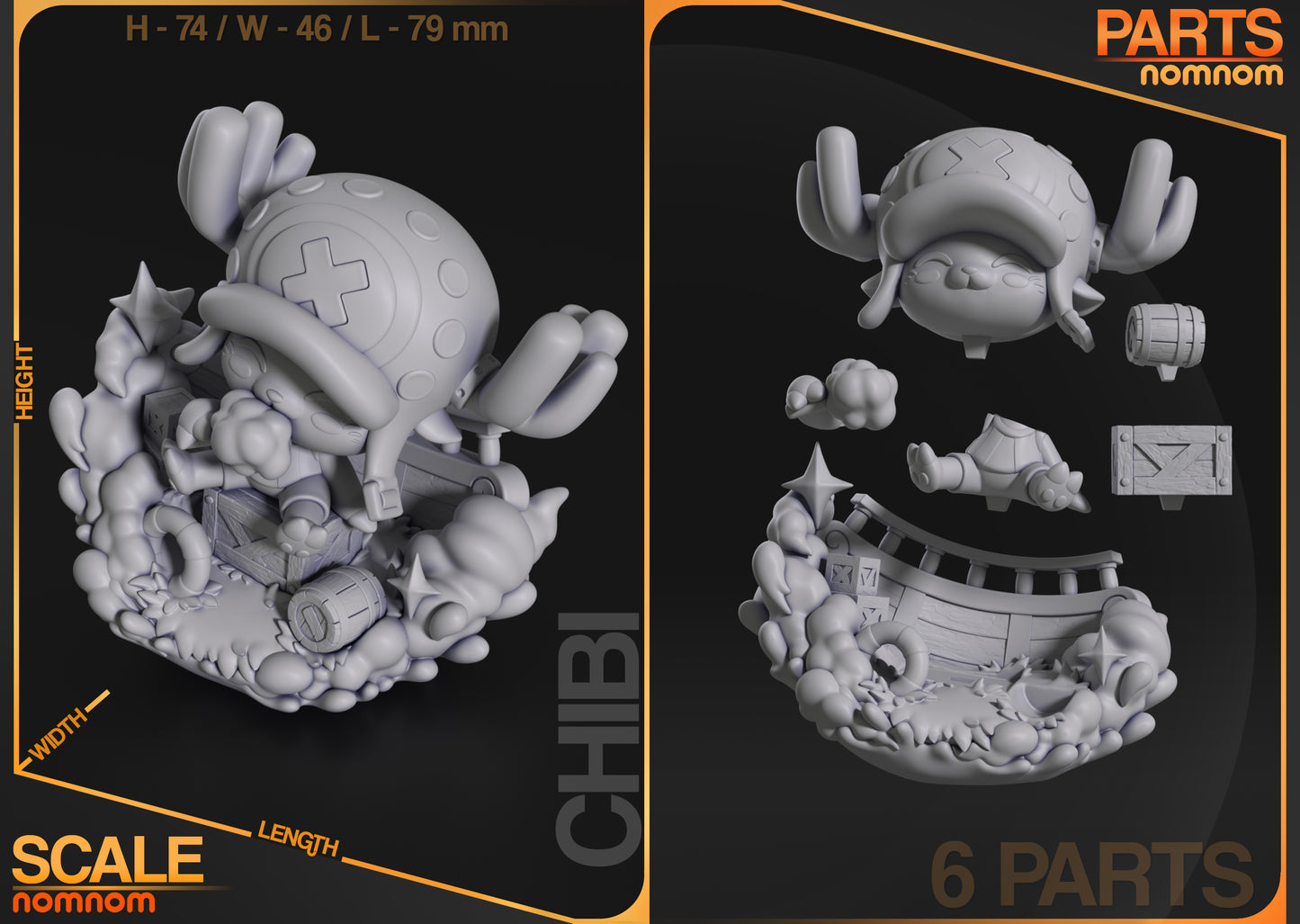 Tony Tony Chopper (Fan Art) - 3D Printed Model Kit