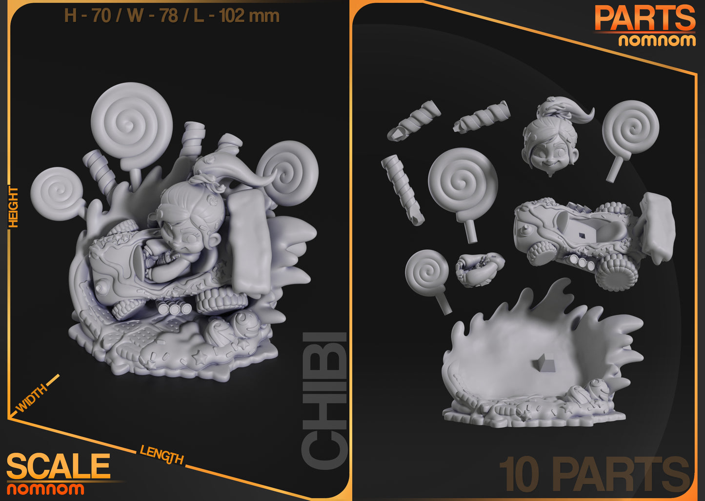 Vanellope Chibi (Wreck-it Ralph) 3D Printed Model Kit