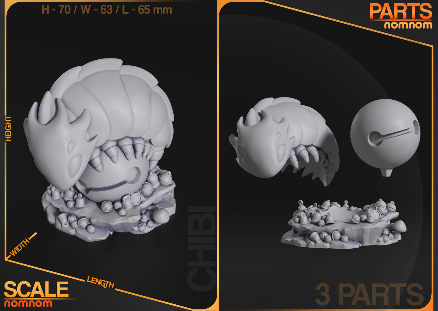 Bell Beast (Hollow Knight: Silksong) 3d Printed Chibi Model Kit