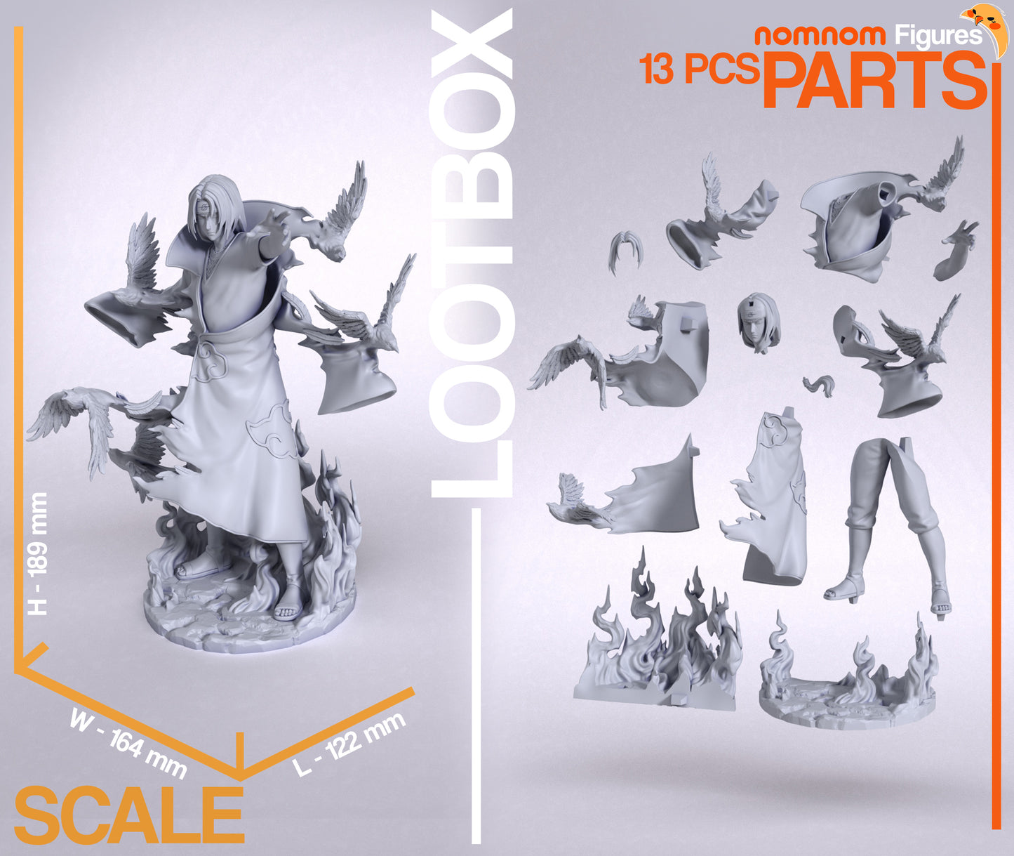 Uchiha Itachi (Naruto Shippuden) 3D Printed Model Kit