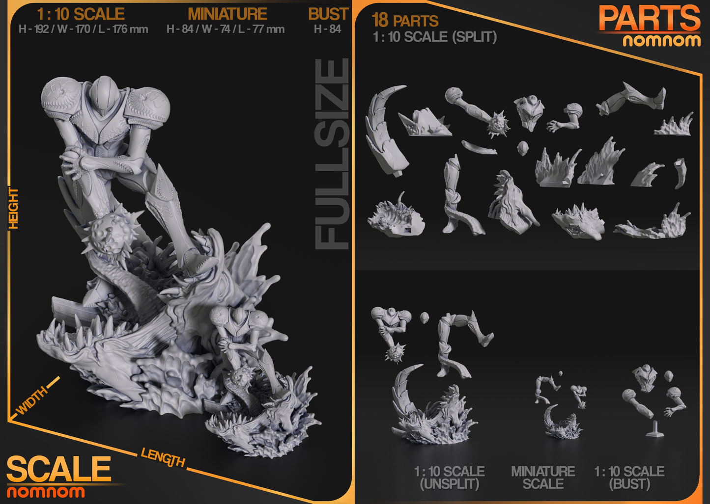 Dark Samus (Metroid Prime) 3d Printed Model Kit