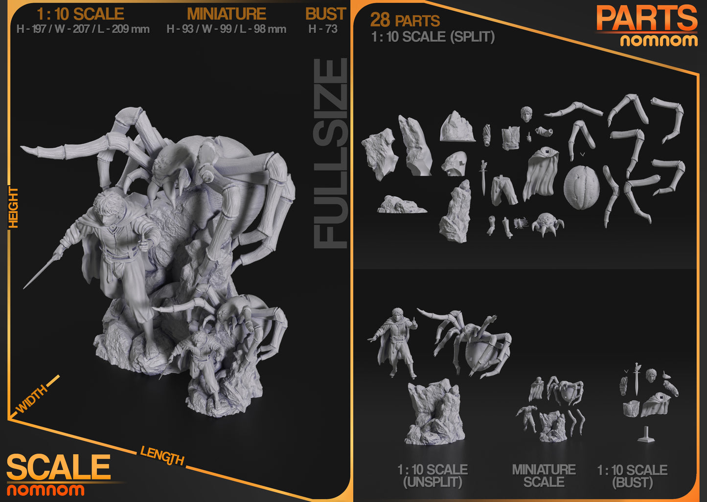 Ready to Post - Miniature Frodo Baggins 3D Print model - Unpainted and Unassembled