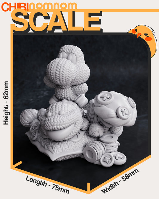 Yoshi Wooly World Chibi - 62mm 3D Printed Model Kit