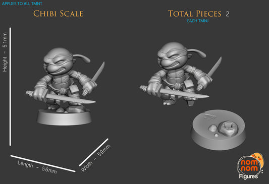 Teenage Mutant Ninja Turtles - Figures - 3D Print - Set of 4 - Ready to paint