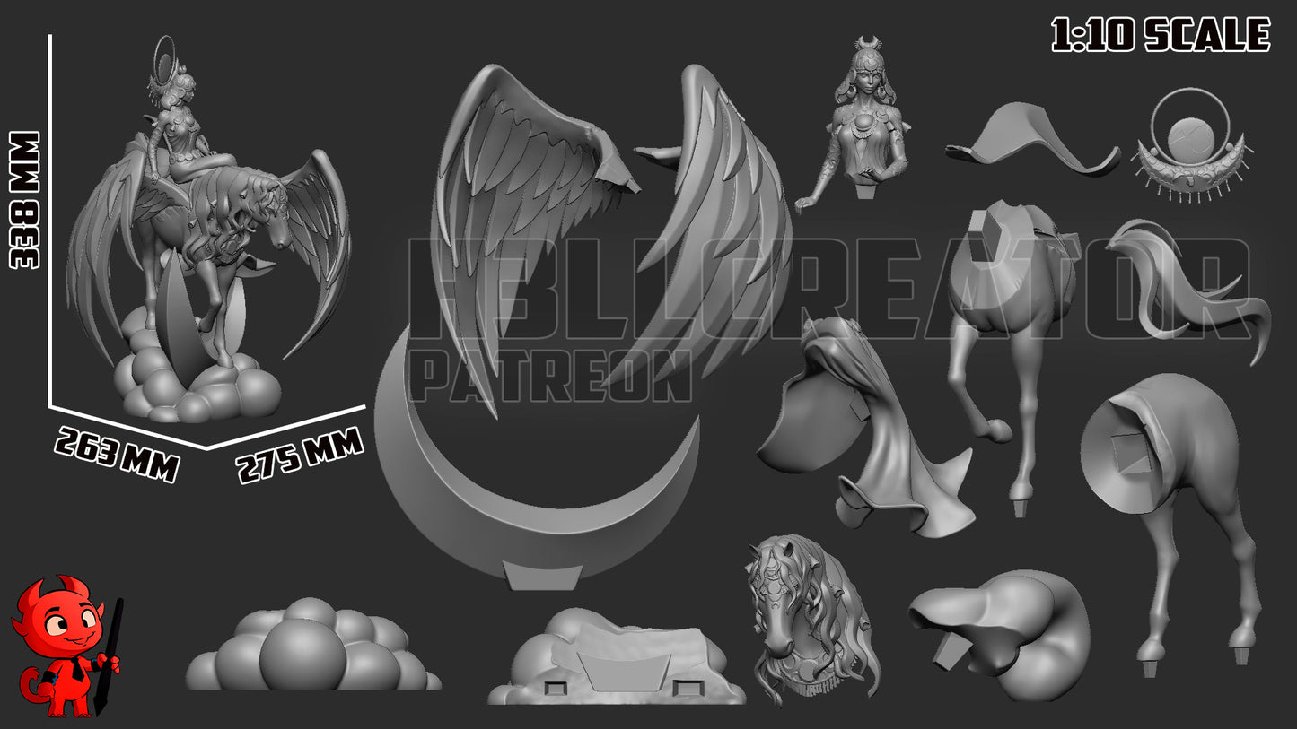 Selena (Hades II) 3D Printed Bust and Statue Model Kit - 1:10 Scale