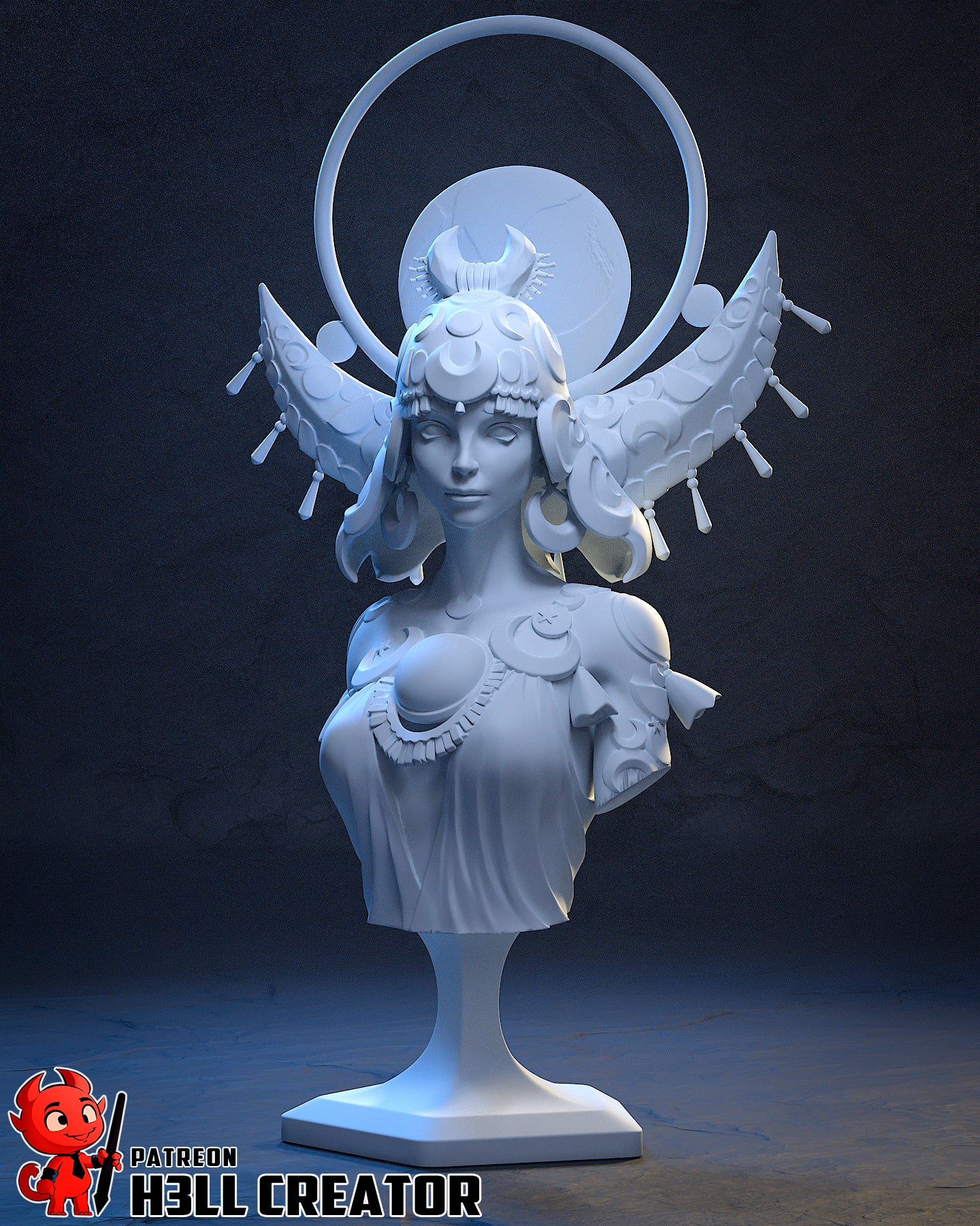 Selena (Hades II) 3D Printed Bust and Statue Model Kit - 1:10 Scale