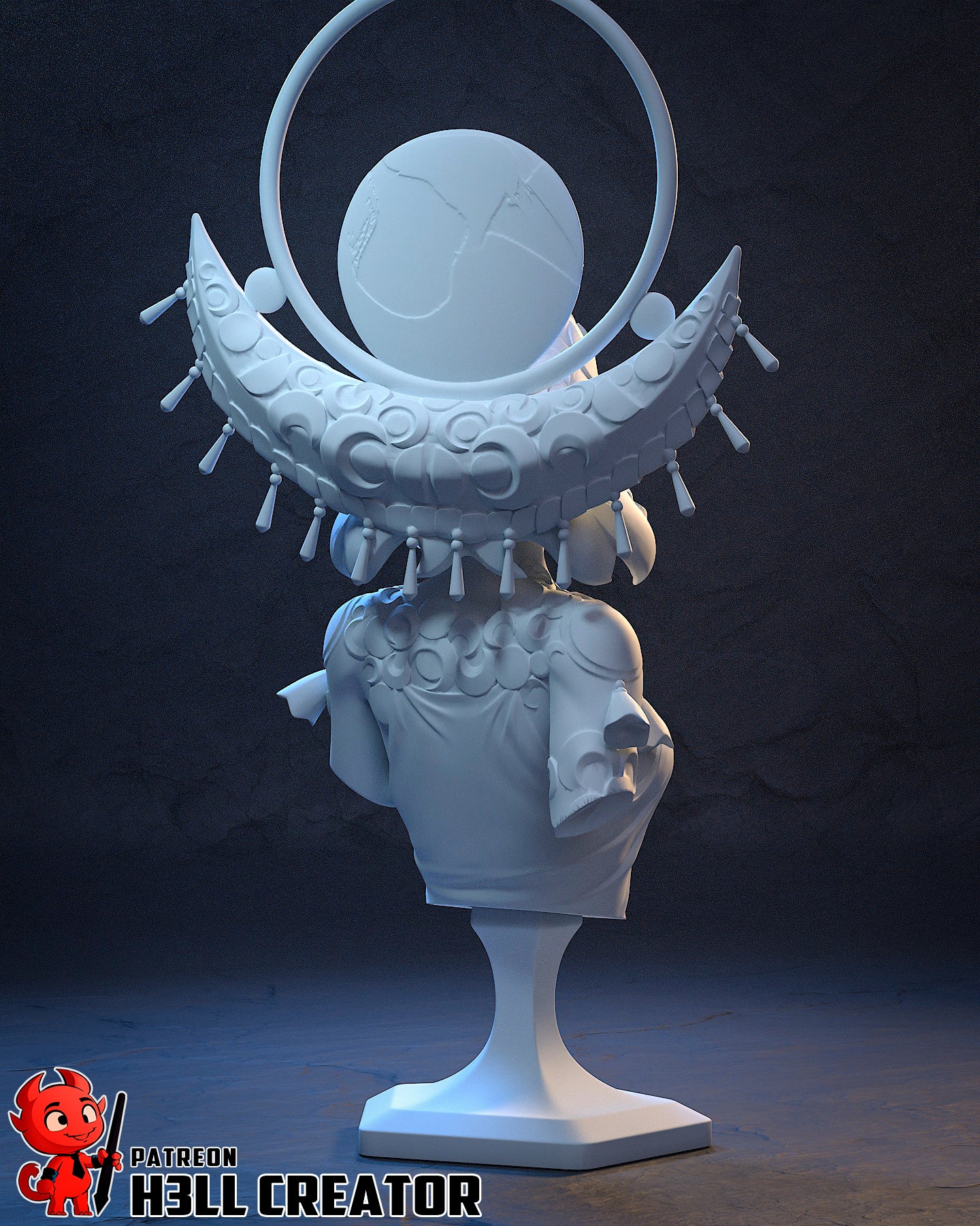 Selena (Hades II) 3D Printed Bust and Statue Model Kit - 1:10 Scale