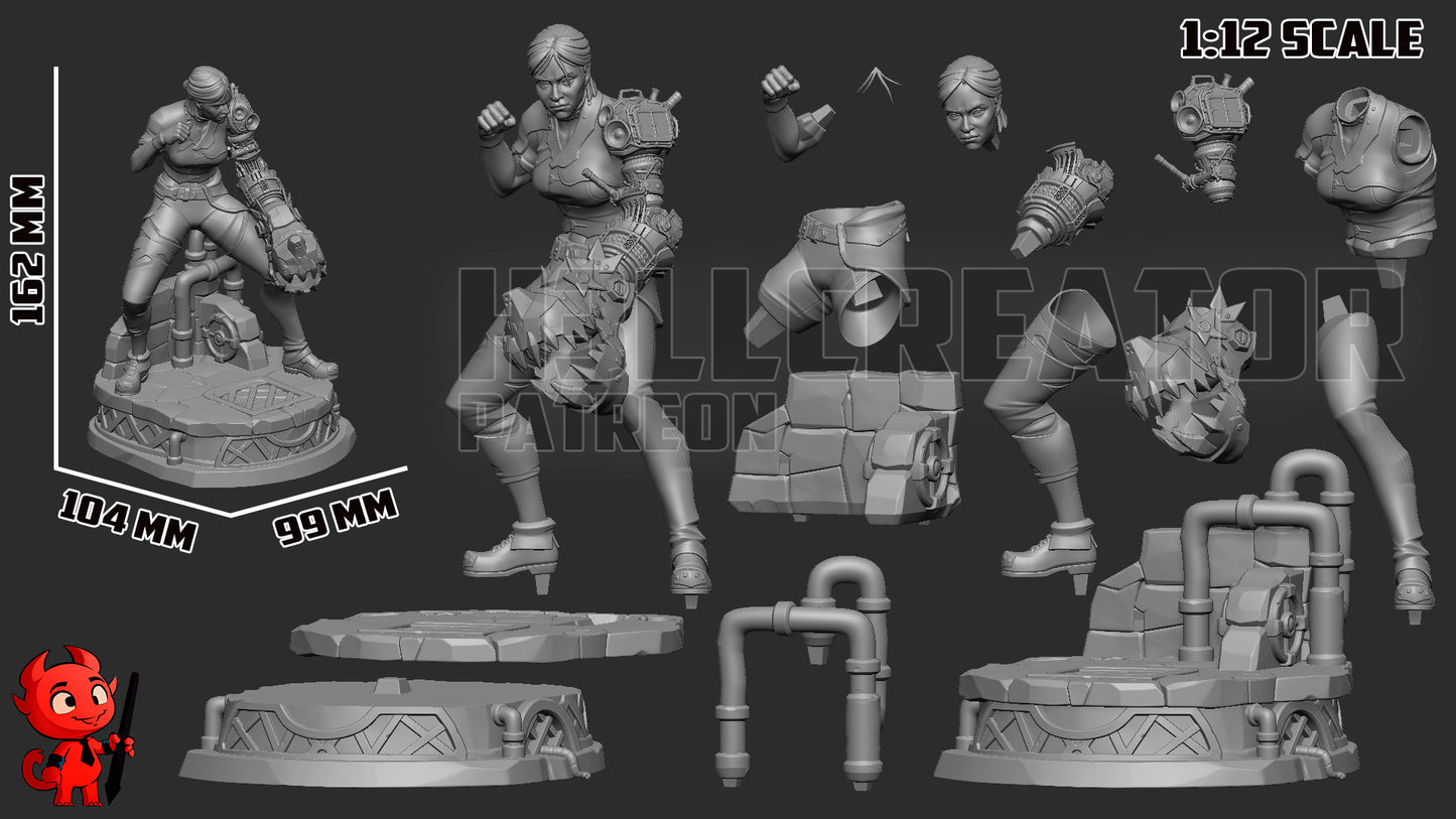 Sevika (Arcane) 3d Printed Model Kit - 1:12