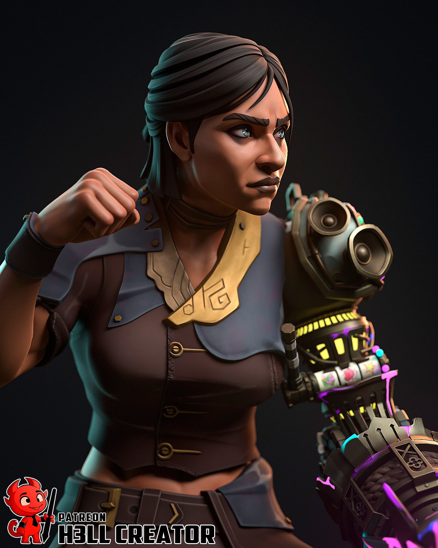 Sevika (Arcane) 3d Printed Model Kit - 1:12