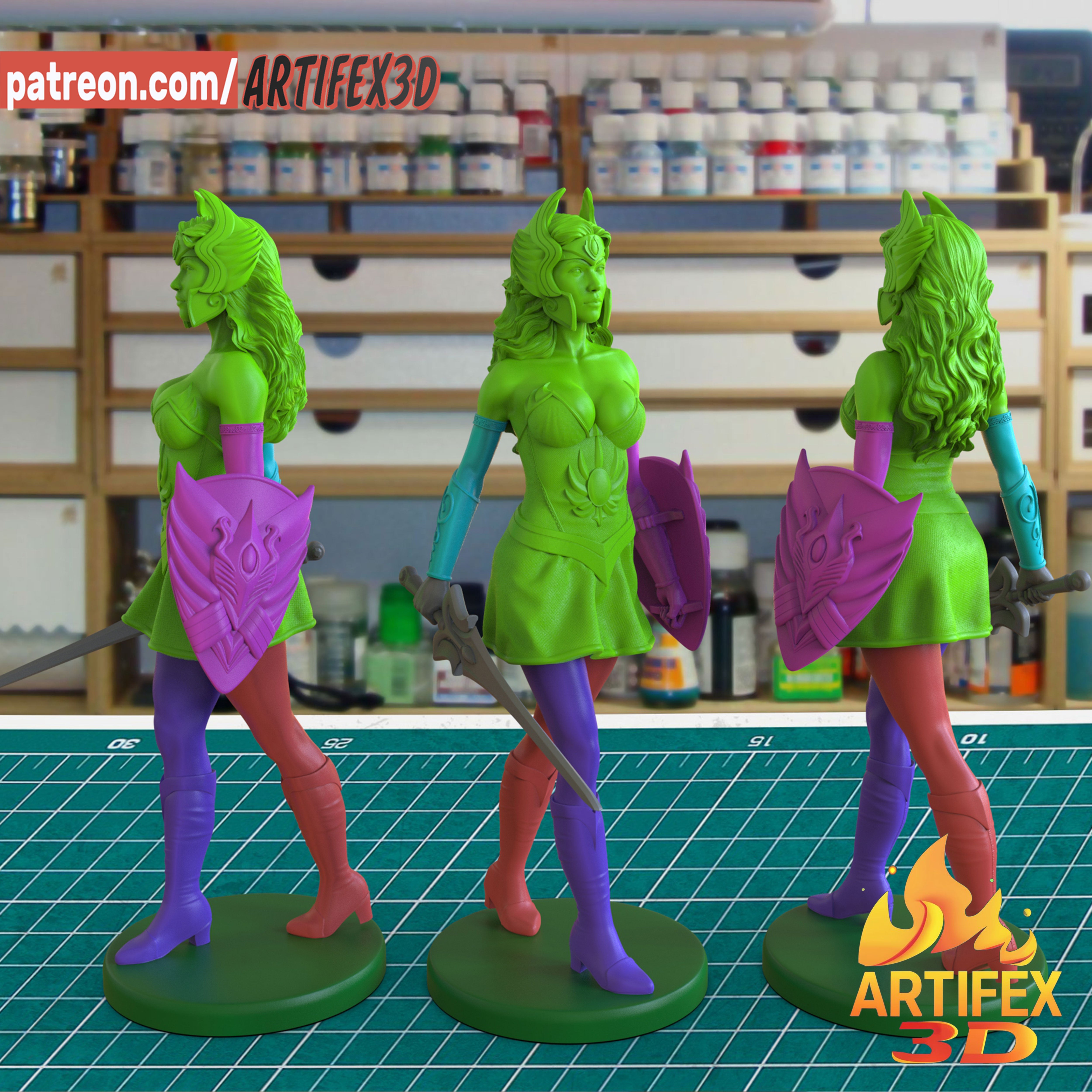 She-ra (He-Man) Statue - Fan Art 180mm and 75mm - 3D Print