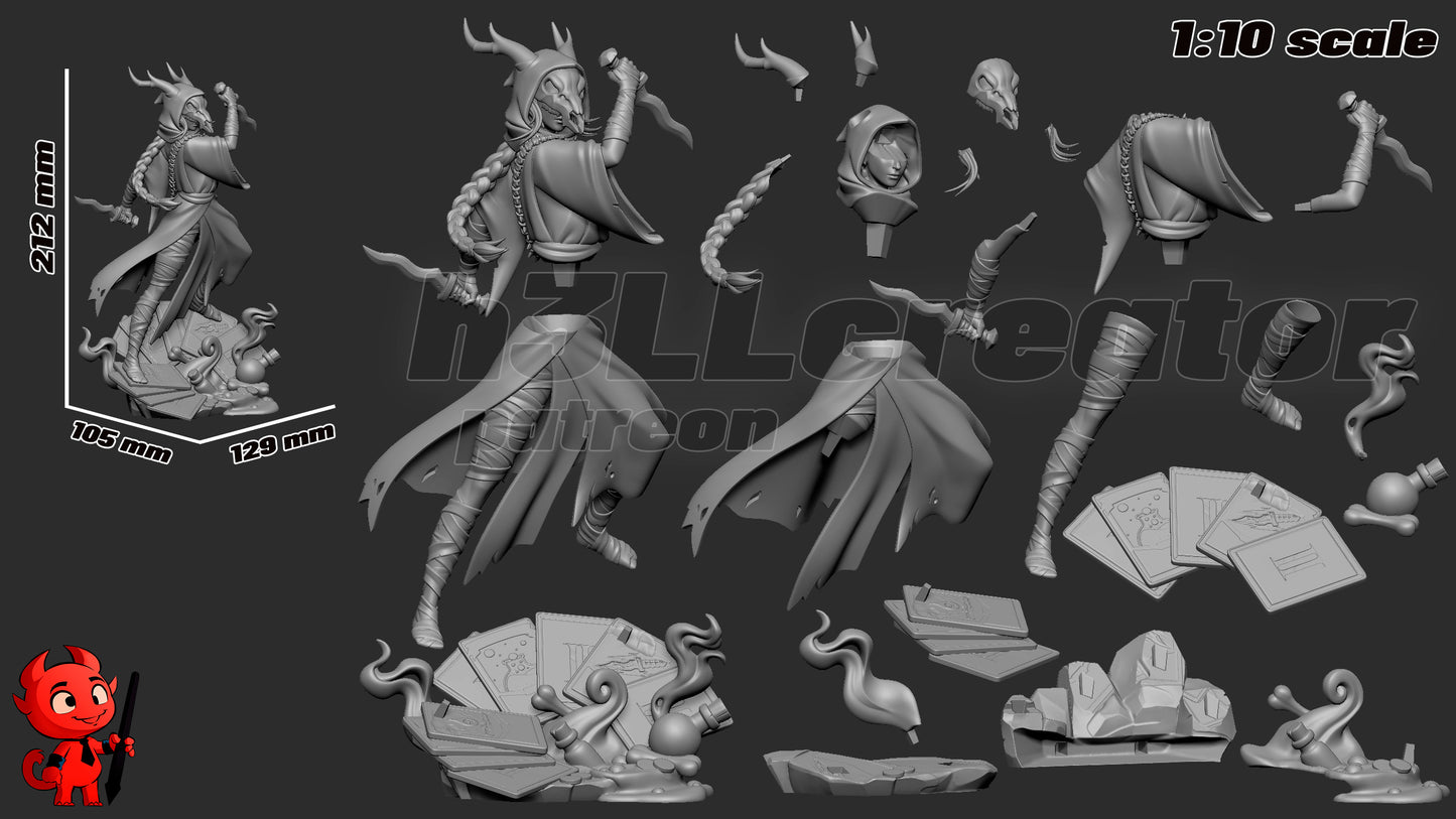 Silent - Slay the Spire2 - 3D Printed Model Kit - Statue - Bust 10 Scale