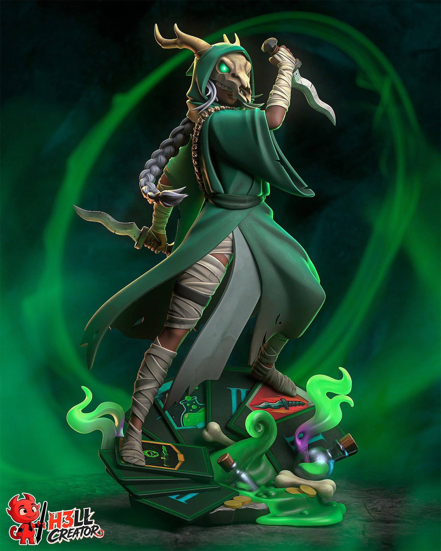 Silent - Slay the Spire2 - 3D Printed Model Kit - Statue - Bust 10 Scale