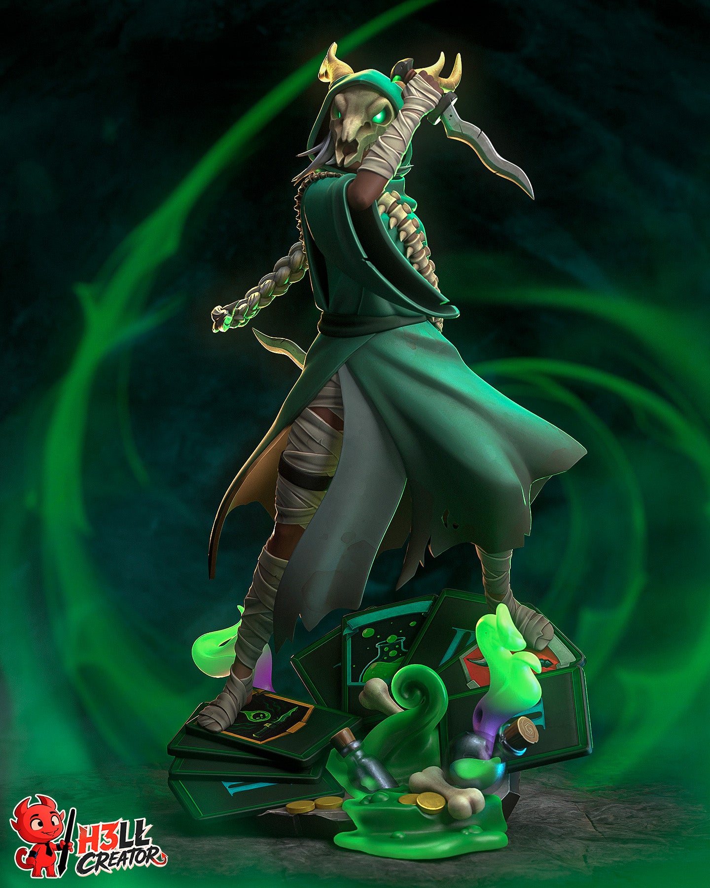 Silent - Slay the Spire2 - 3D Printed Model Kit - Statue - Bust 10 Scale