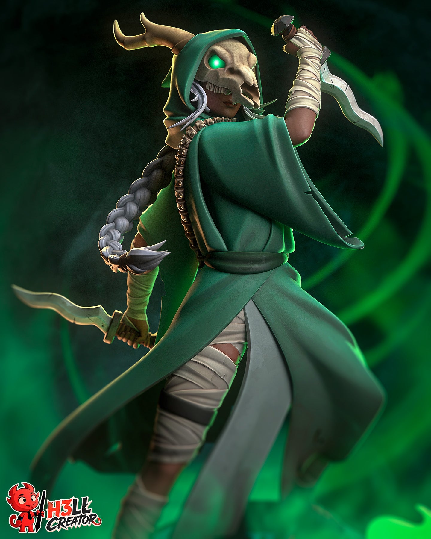 Silent - Slay the Spire2 - 3D Printed Model Kit - Statue - Bust 10 Scale