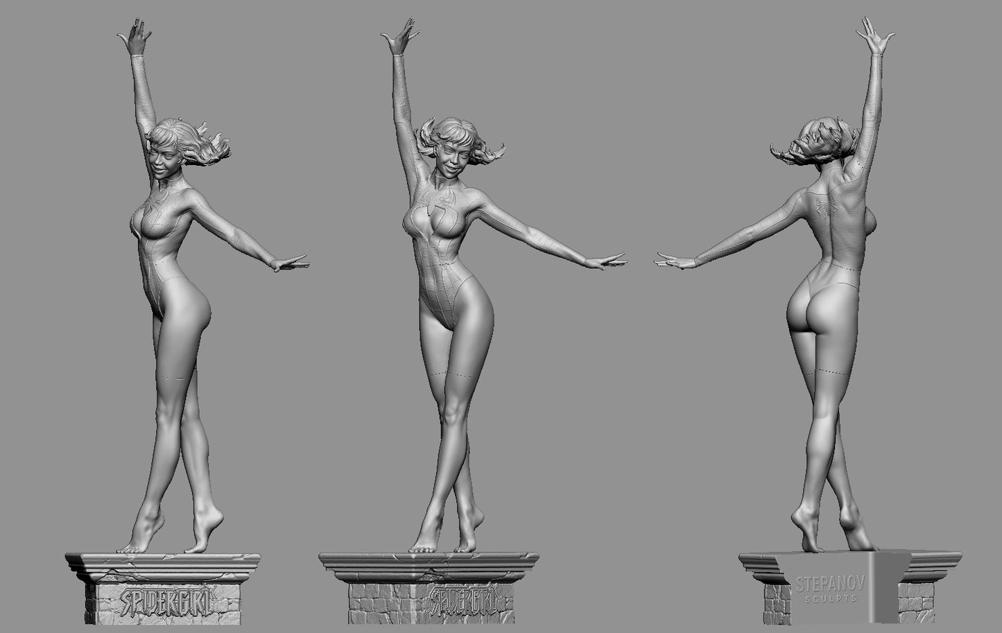 Spidergirl -  3D printed Statue Model kit