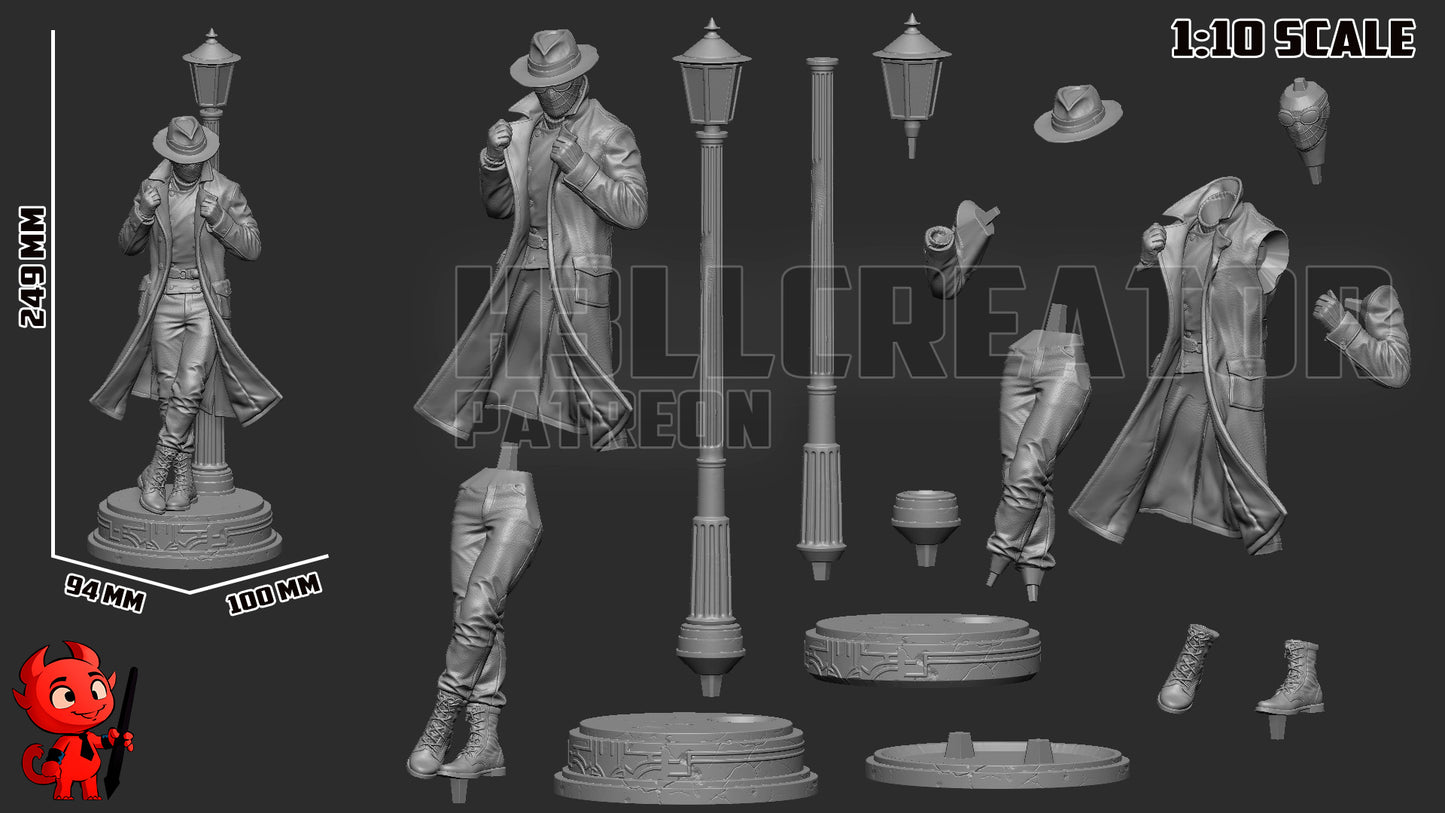 Spider Noir - 3D printed Statue / Bust Model Kit - 10 Scale