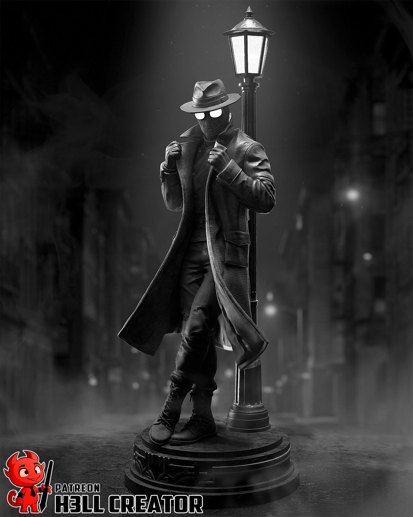 Spider Noir - 3D printed Statue / Bust Model Kit - 10 Scale
