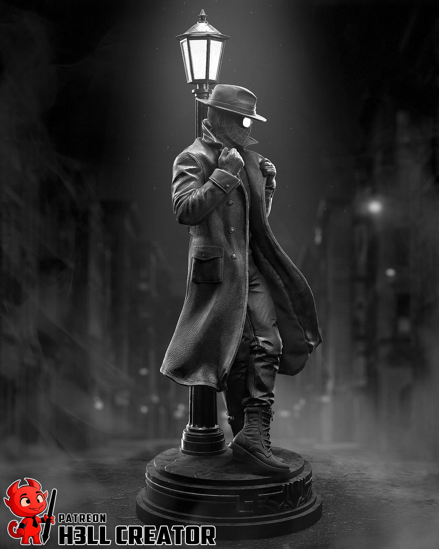 Spider Noir - 3D printed Statue / Bust Model Kit - 10 Scale