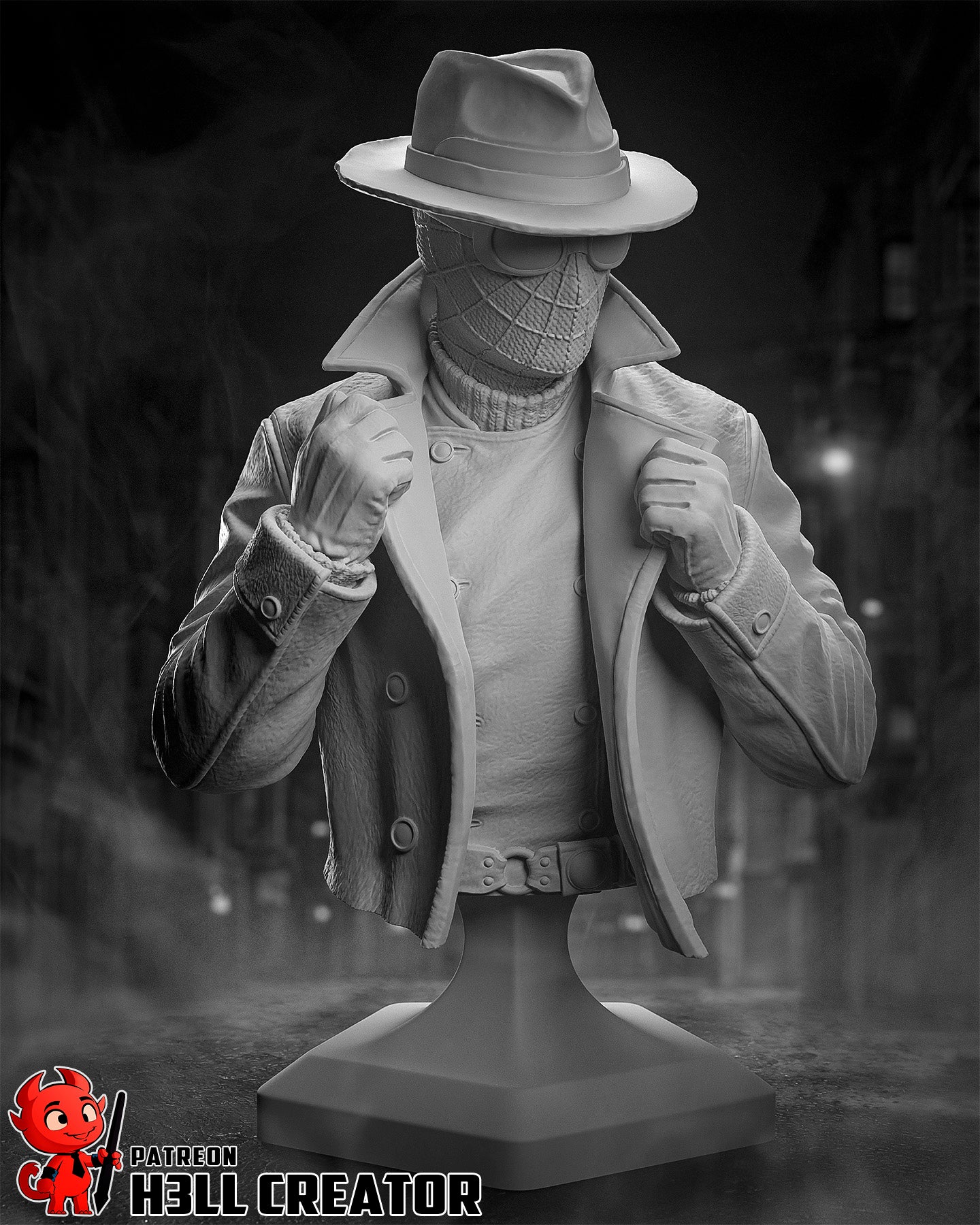 Spider Noir - 3D printed Statue / Bust Model Kit - 10 Scale