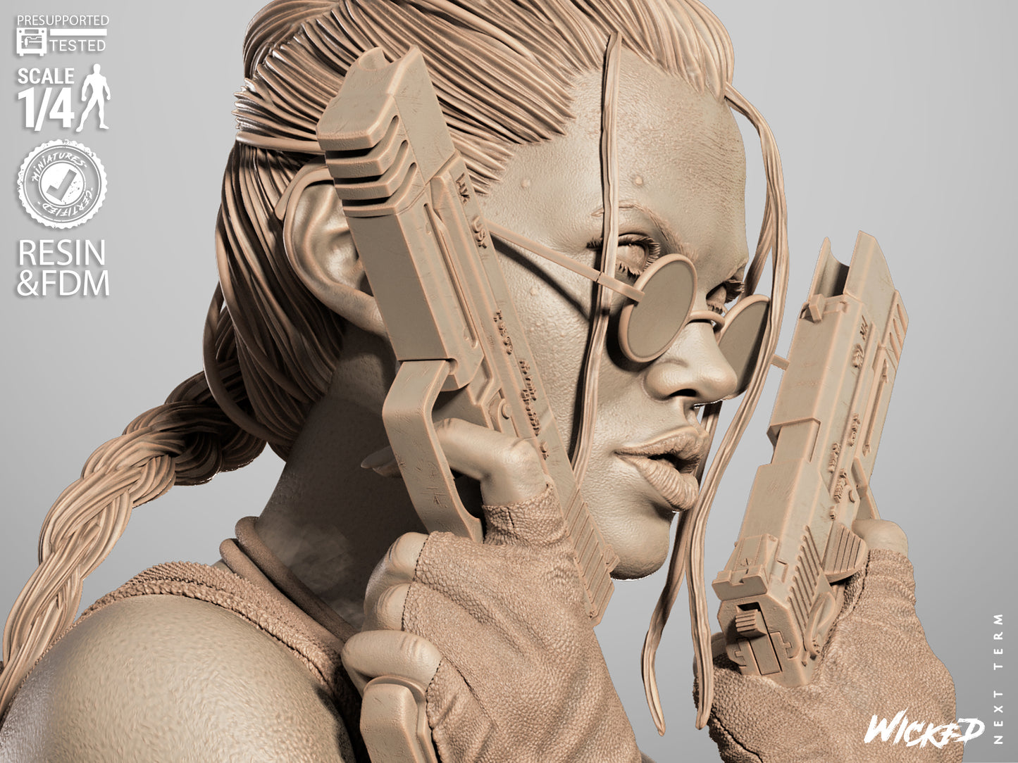 Lara Croft (Fan Art) Portrait - 1:8 and 1:4 scale 3d Printed Model Kit