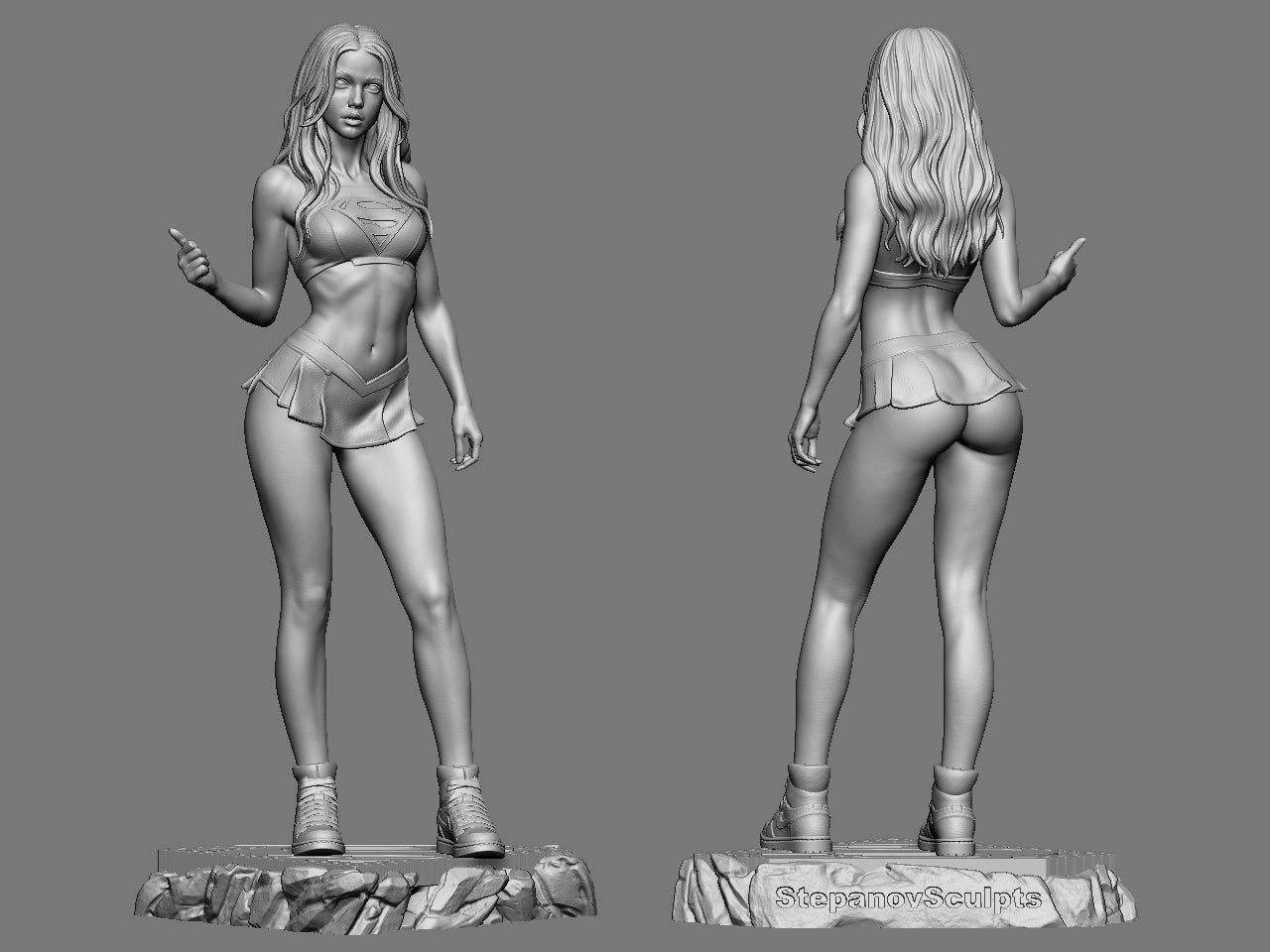 Supergirl 3D Printed Statue Model Kit - 240mm height