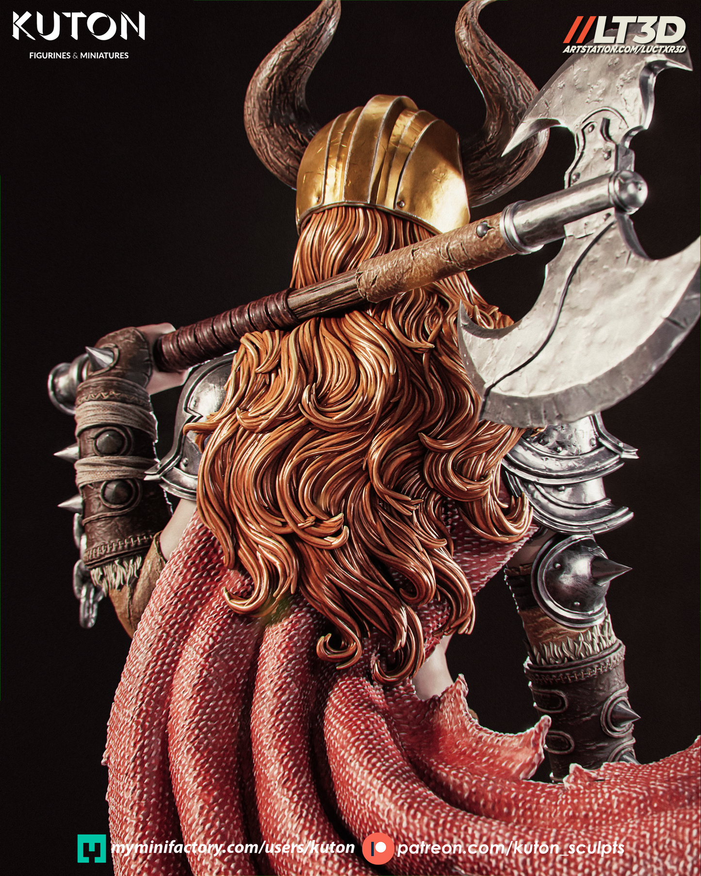 Thyra Warrior Queen 3D Printed Scuplt Printed Model Kit -  10 scale