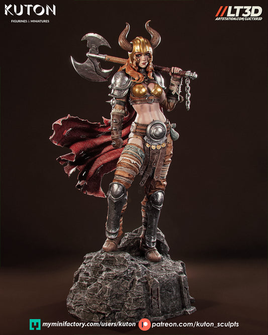 Thyra Warrior Queen 3D Printed Scuplt Printed Model Kit -  10 scale