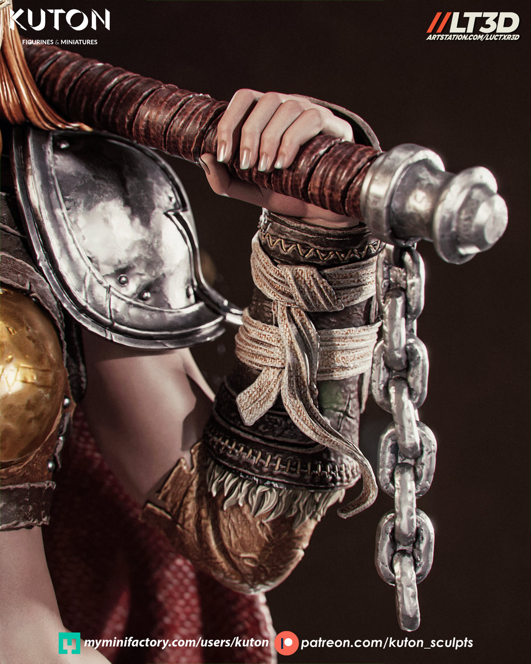 Thyra Warrior Queen 3D Printed Scuplt Printed Model Kit -  10 scale