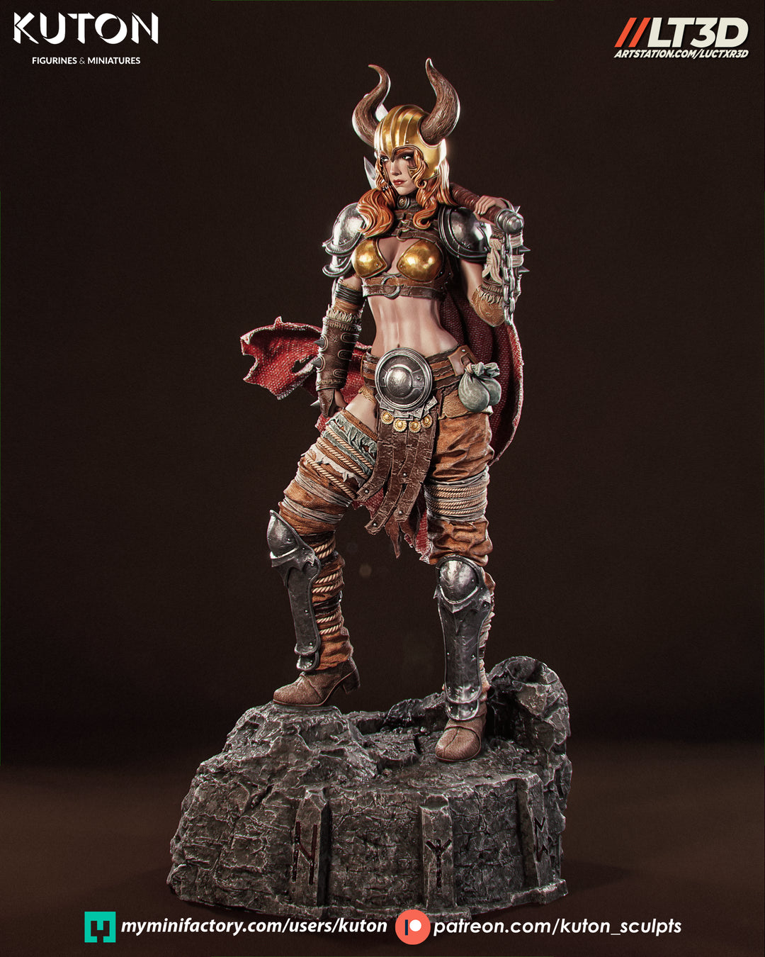 Thyra Warrior Queen 3D Printed Scuplt Printed Model Kit -  10 scale