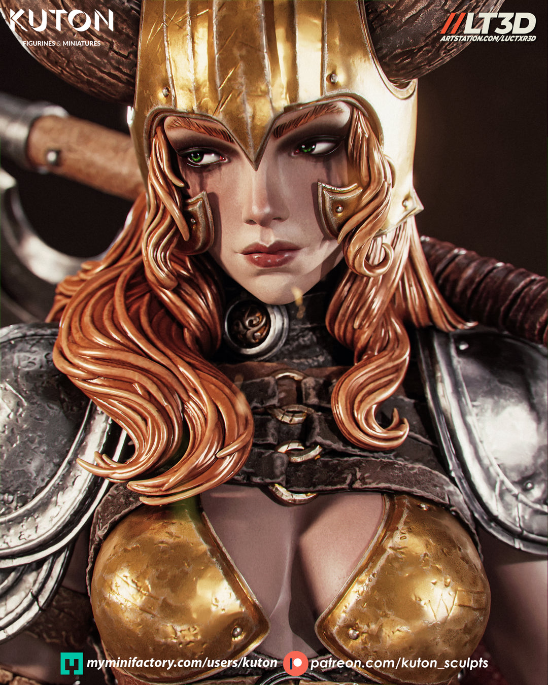 Thyra Warrior Queen 3D Printed Scuplt Printed Model Kit -  10 scale